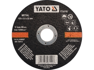 Tarcza do cięcia metalu YATO 125mm x 3.2mm x 22mm rbf INOX YT-6110