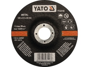 Tarcza do cięcia metalu YATO wypukła 125x2.5mm do szlifierki YT-6116