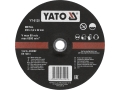 Tarcza do cięcia metalu YATO 230x2,2 mm, widok z przodu, czarna z czerwonym pasem YT-6120