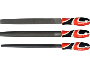 Zestaw pilników do metalu YATO 3 szt. 250mm różne nacięcia YT-6237