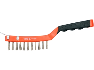 Szczotka druciana, drut nierdzewny, 4 rzędy, rękojeść plastikowa YATO YT-6339