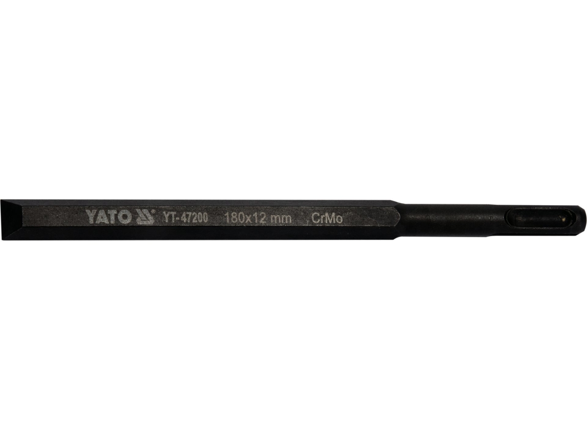 Dłuto płaskie z chwytem SDS plus, widok z boku, czarne YATO YT-47200