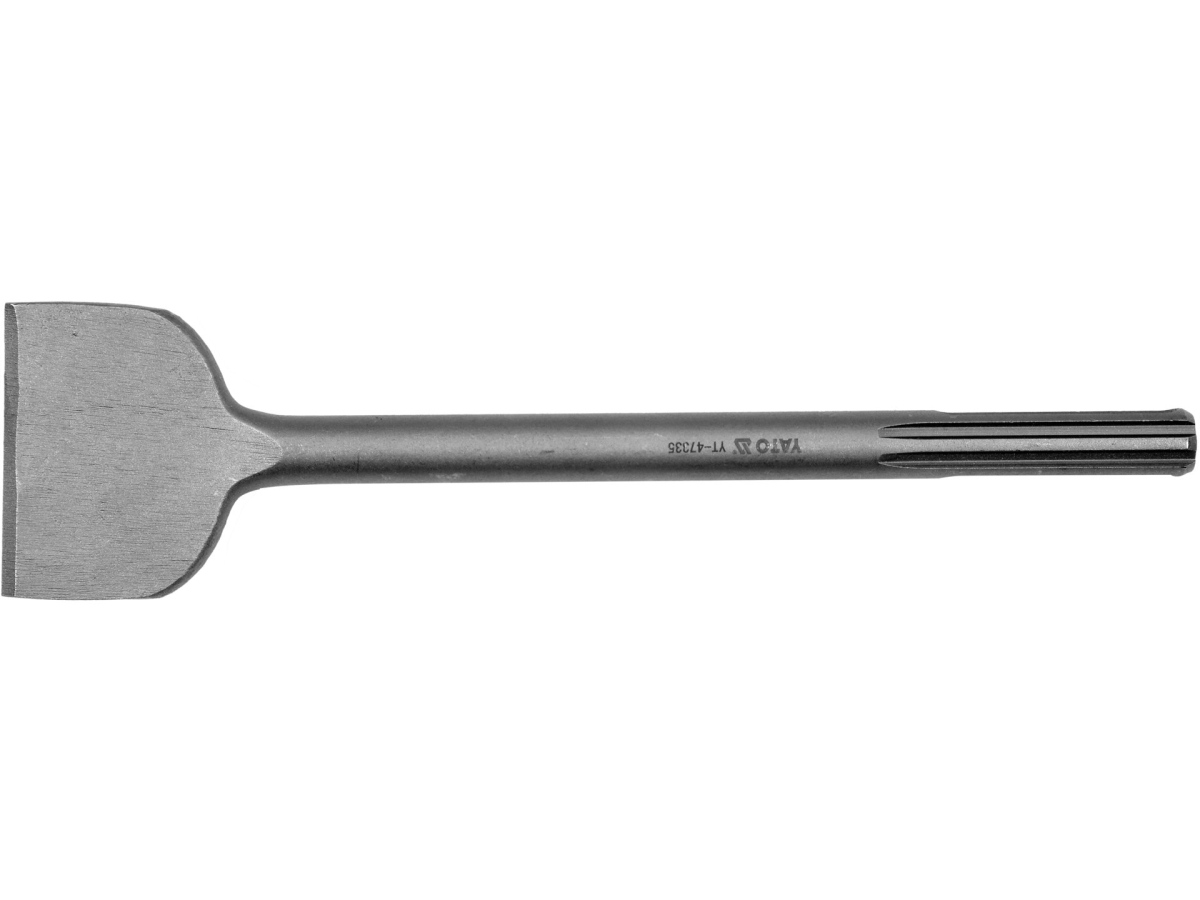 Dłuto płaskie szerokie SDS-MAX z metalową szerokim ostrzem widok z boku YATO YT-47335