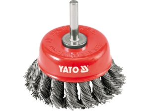 Szczotka doczołowa YATO 100mm z trzpieniem do metalu stali do wiertarki YT-4752