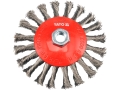 Szczotka tarczowa splatana INOX 125 mm, widok z góry YATO YT-4764