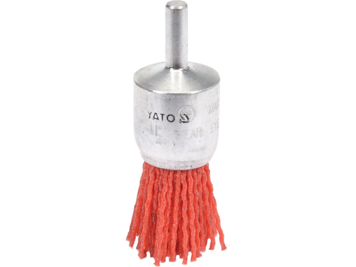 Szczotka nylonowa do rdzy, trzpień, pomarańczowe włosie, wałek 25 mm YATO YT-47780