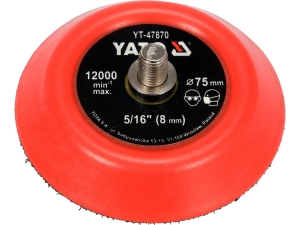 Talerz polerski YATO 75mm z rzepem gwint 5/16 cala do polerki YT-47870