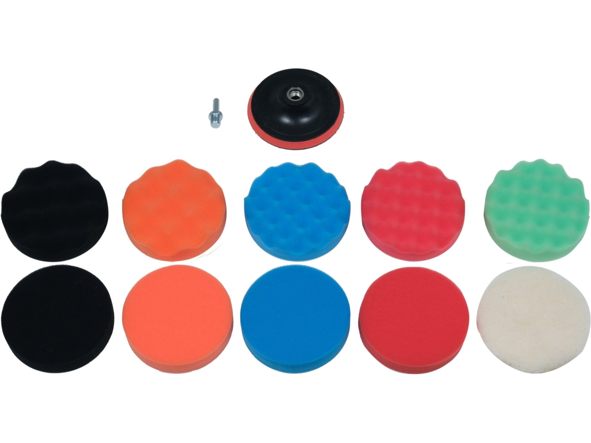 Zestaw gąbek do polerowania 125 mm z adapterem, pięć kolorów i pad wełniany YATO YT-47931