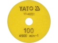 Tarcza diamentowa żółta 100 mm gradacja 100 do polerowania gresu widok z przodu YATO YT-48201