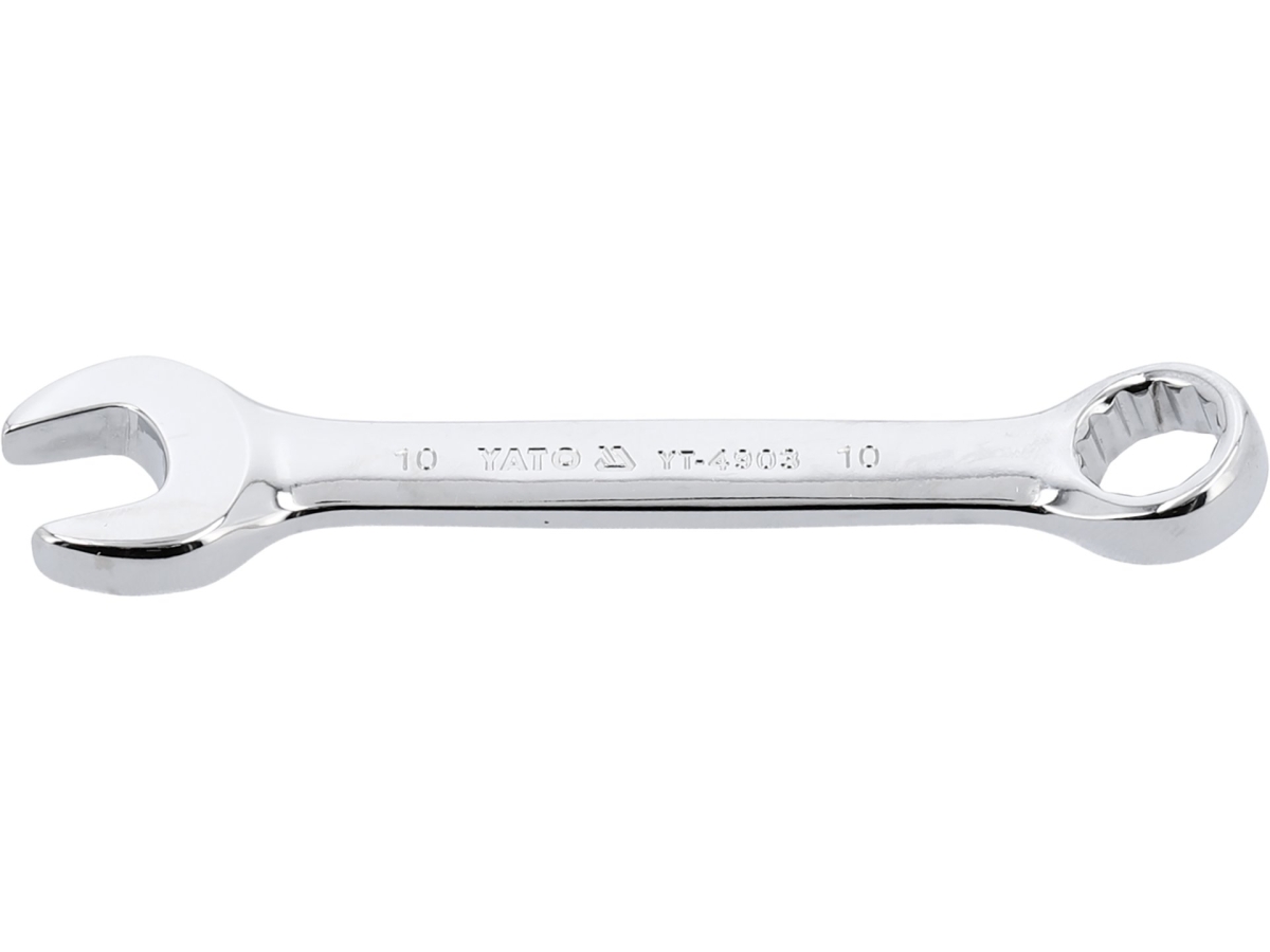 Klucz płasko-oczkowy krótki 10 mm widok z boku, chromowany YATO YT-4903