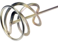 Zbliżenie na podwójne spiralne skrzydła mieszadła do zapraw YATO YT-5504