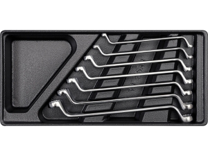Wkład do szuflady YATO klucze oczkowe odgięte 7 elementów 6x7 18x19mm YT-5533