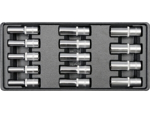 Wkład do szuflady YATO zestaw nasadek długich 1/2 cala 8 21mm 14 el YT-5539