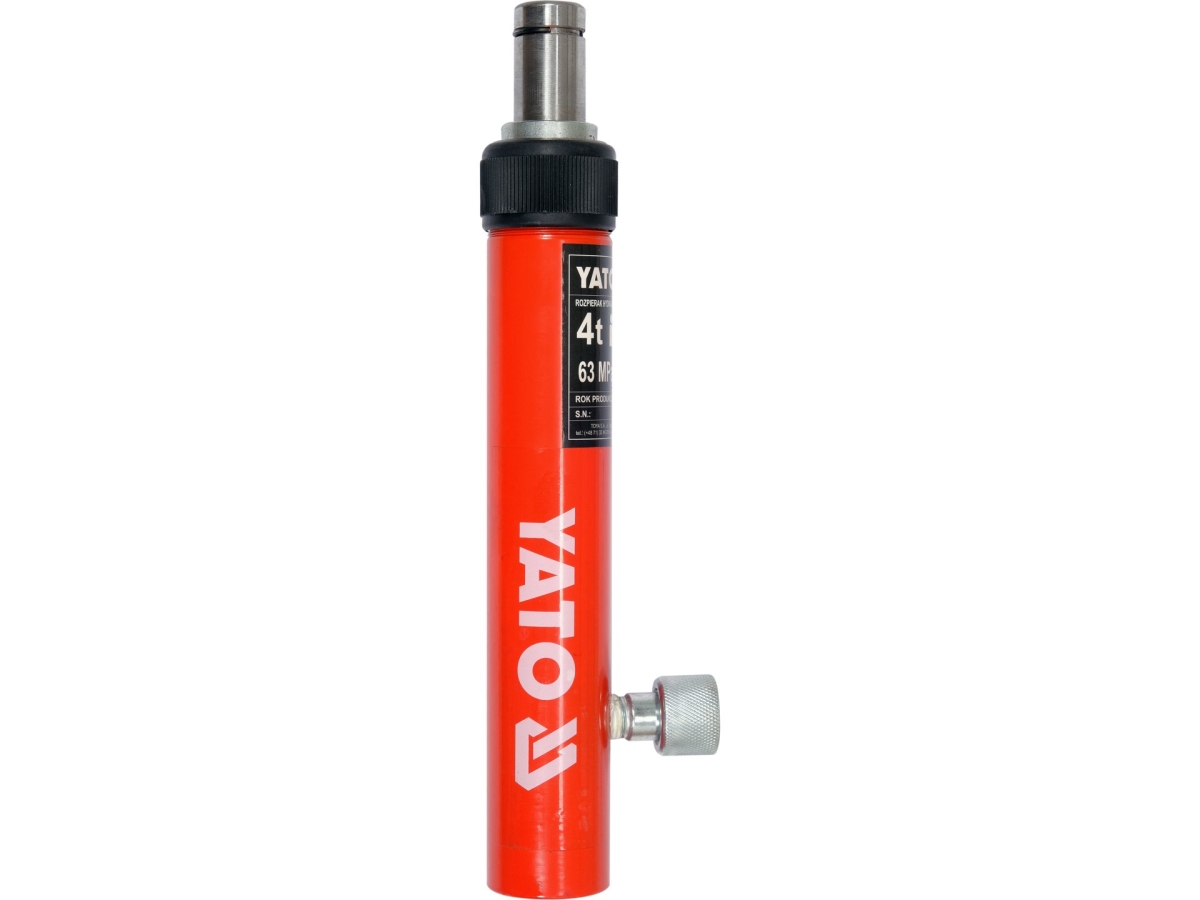 Siłownik hydrauliczny do rozpieraka blacharskiego czerwony widok z przodu YATO YT-55512