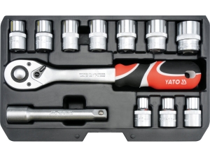 Zestaw kluczy nasadowych YATO 1/2 cala 12 el 10-24mm AS-Drive YT-38671
