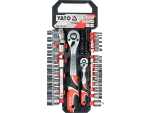 Zestaw nasadek YATO 1/4 1/2 cala 51 el z akcesoriami stal CrV YT-38680