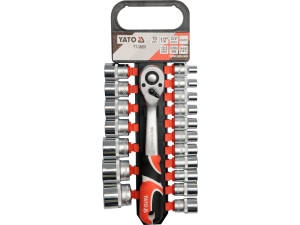 Zestaw nasadek z grzechotką 1/2'', 19 szt. YATO YT-38681