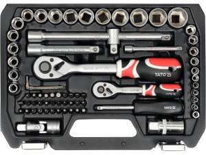 Zestaw narzędziowy 1/2", 1/4", 72 cz., M YATO YT-38782