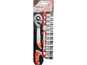 Zestaw kluczy nasadowych YATO z grzechotką 1/2 cala 12 el 10-24mm YT-38821