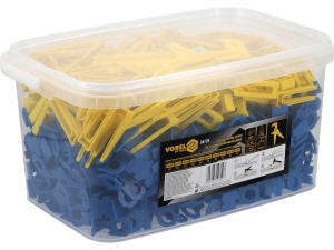 System poziomowania płytek VOREL klipsy 700 szt. kliny 200 szt. 2mm 04728