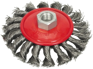 Szczotka druciana VOREL 100mm M14 splątana do szlifierki kątowej 06977
