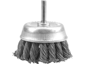 Szczotka czołowa VOREL 75mm drut splatany z trzpień do szlifierki 06994