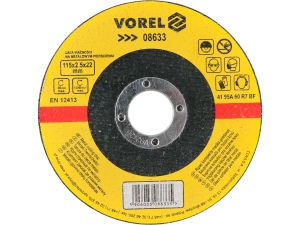 Tarcza tnąca do stali VOREL 115x2.5mm otwór 22.2mm płaska do metalu 08633
