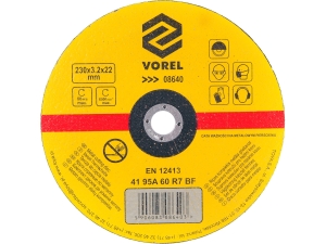 Tarcza do cięcia metalu YATO płaska 230x3.2x22.2mm szybkie cięcie VOREL 08640
