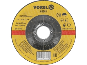 Tarcza ścierna do metalu VOREL grg 115x6x22.2mm do metali kolorowych 08663