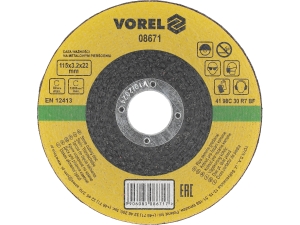 Tarcza tnąca do kamienia VOREL 115x3.2x22.2mm płaska 13200 obr/min 08671