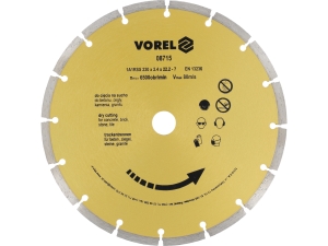 Tarcza diamentowa VOREL 230mm segmentowa do betonu kamienia 22.2mm 08715