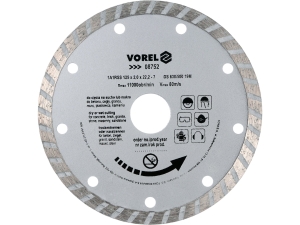 Tarcza diamentowa VOREL 125mm x 22.2mm turbo do cięcia glazury stali 08752