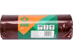 Worki na liście FLO ogrodowe 200L 10 szt. brązowe perforowane 40 µm 09484
