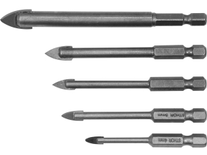 Zestaw wierteł do szkła STHOR 5 szt.uk 4-10mm do ceramiki uchwyt HEX 21709