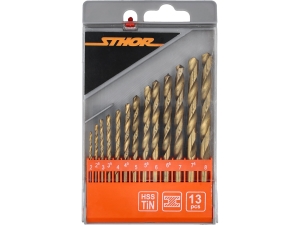 Zestaw wierteł do metalu STHOR tytan 13 szt. 2-8mm HSS do stali nierdzewnej 22310