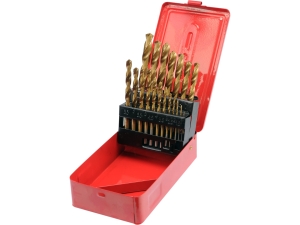 Zestaw wierteł do metalu STHOR tytanowe 19 szt. 1-10mm HSS walcowe 22330