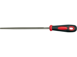 Pilnik do metalu VOREL 200mm okrągły zbieżny stal T12 z rękojeścią 25162