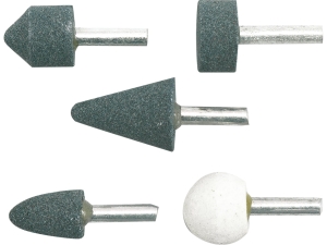 Kamienie szlifierskie VOREL 5 szt.uk na trzpień 6mm do wiertarki metalu 25400