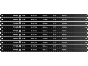 Brzeszczoty bimetalowe VOREL zestaw 10 szt. 300mm do metalu 24 TPi 27544