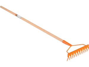 Grabie metalowe ogrodowe FLO 26cm regulowane z trzonkiem 140cm do liści 35756