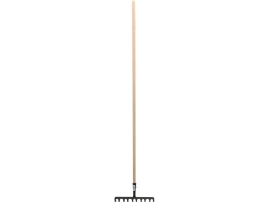 Grabie metalowe ogrodowe FLO 10 zębów stalowe z trzonkiem 140cm do liści 35781
