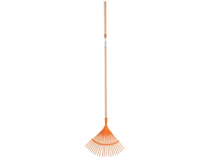 Grabie wachlarzowe FLO metalowe do liści 21 zębów 40cm z trzonkiem 150cm 35799