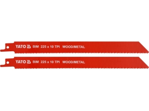 Brzeszczoty bimetaliczne YATO 225mm 10tpi zestaw 2 szt. do piły szablastej YT-33933