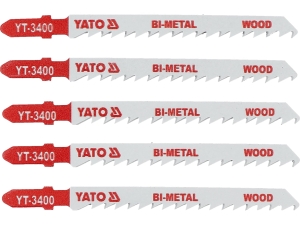 Brzeszczoty do wyrzynarki YATO teowe typu t 5 szt. 100mm bim do drewna YT-3400