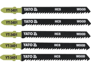 Brzeszczoty do wyrzynarki YATO teowe t zestaw 5 szt. 100mm do drewna HCS YT-3401