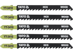 Brzeszczoty do wyrzynarki YATO teowe t zestaw 5 szt. 100mm HCS do drewna YT-3410