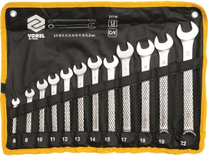 Zestaw kluczy płasko oczkowych VOREL 12 szt. 6-22mm CrV satyna w etui 51710