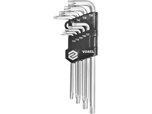 Zestaw kluczy trzpieniowych VOREL TORX security T10-T50 9 szt. stal CrV 56478