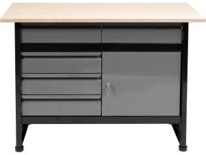 Stół warsztatowy VOREL 116x60x84cm szafka z 5 szufladami stalowy 58455