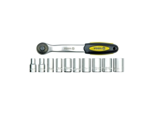 Grzechotka z nasadkami VOREL zestaw 11 szt. 1/2 cala 5-24mm stal CrV 58602